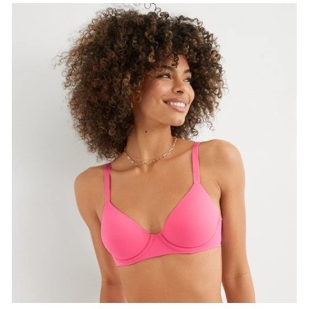 Aerie‎ SMOOTHEZ Full Coverage Lightly Lined Bra 38C Coral Sun Underwire